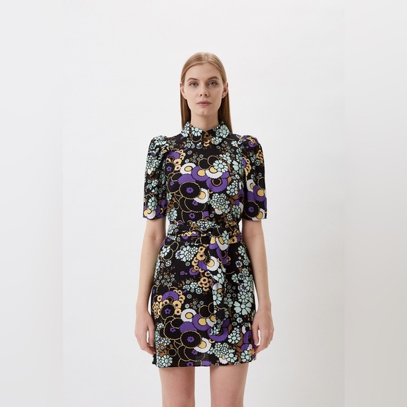 ted baker jersey dress Ted Baker Giullia Brown Jersey Dress with Ruched detailing Size 4